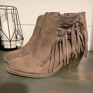tan suede booties